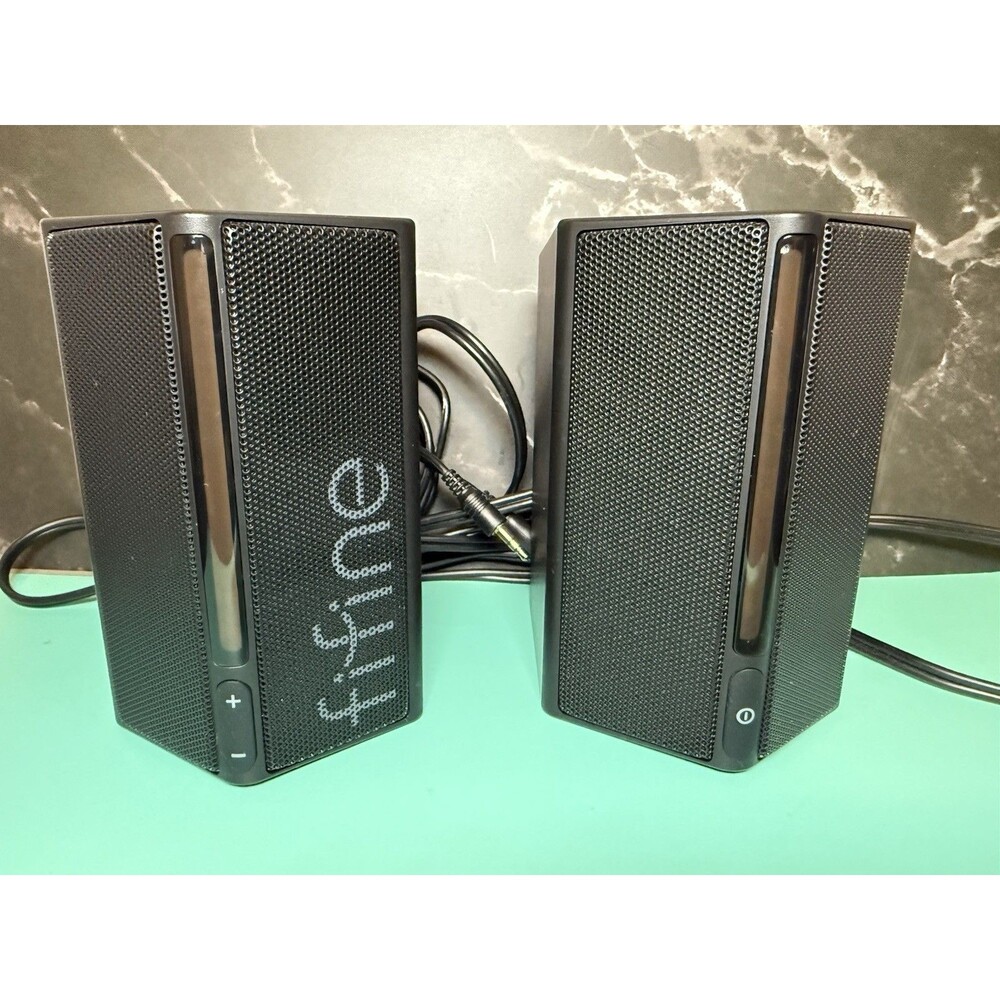 FIFINE RGB Gaming Speakers USB 3.5mm PC Desktop Stereo Sound w/ Volume Control